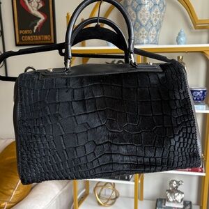 Alice + Olivia Black Logo pony hair bag